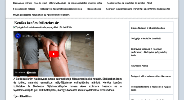 milyen krém ízületekre